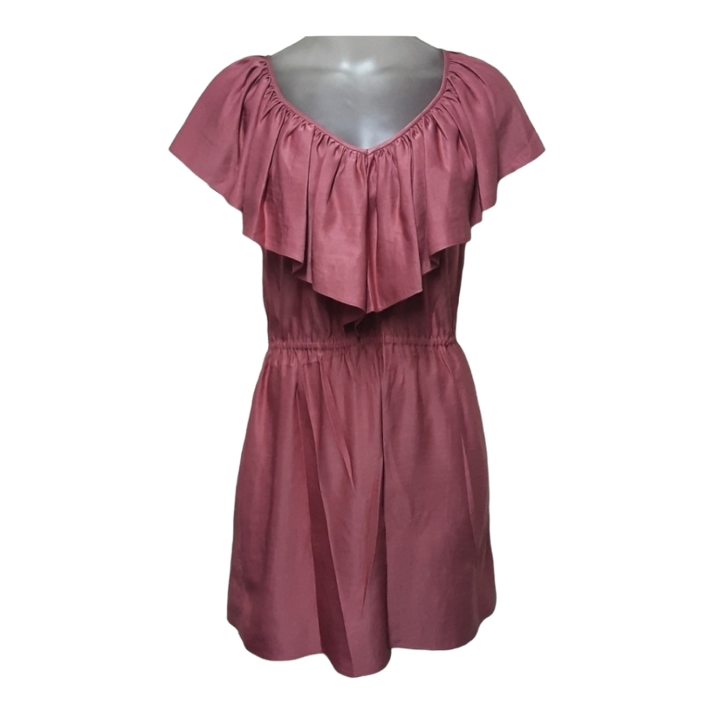 Rebecca Taylor V-neck Silk Ruffle dress Size 2